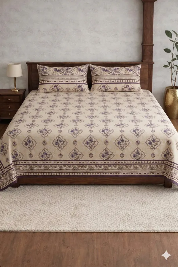 Blue_Cotton_Rajwada_Double_Bedsheet_With_180_Thread_Count