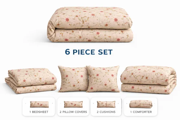 Brown_Cotton_6_Pc_Bedding_Set