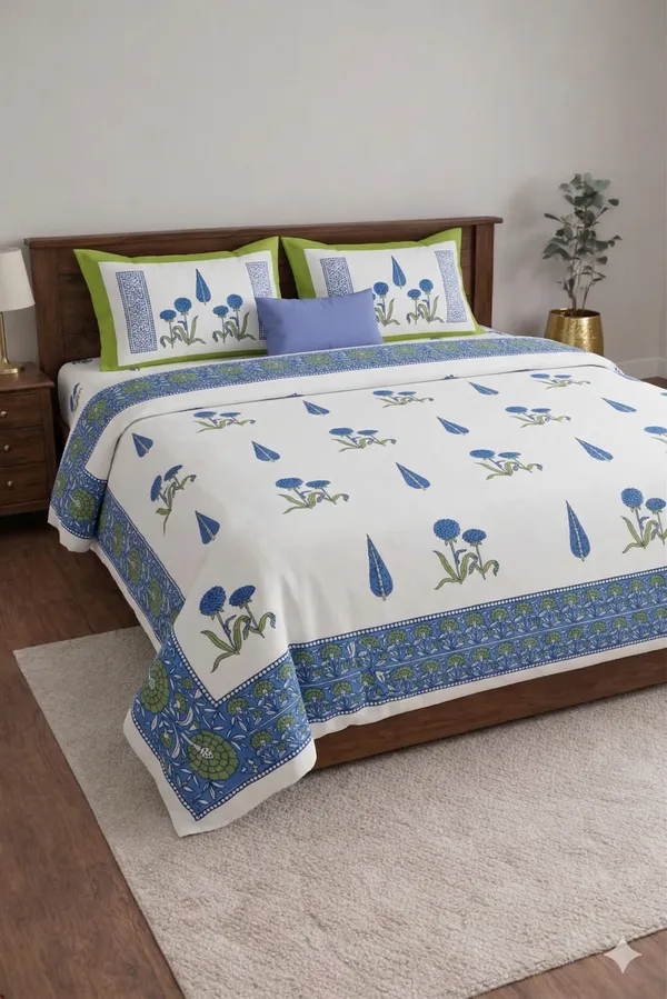 White_Cotton_Tulip_Double_Bedsheet_With_210_Thread_Count