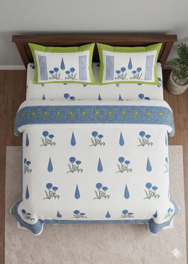 White_Cotton_Tulip_Double_Bedsheet_With_210_Thread_Count