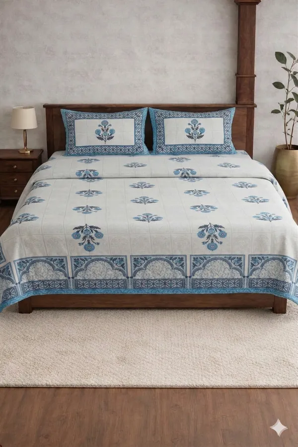 Multicolor_Cotton_Jhankar_Double_Bedsheet_With_180_Thread_Count