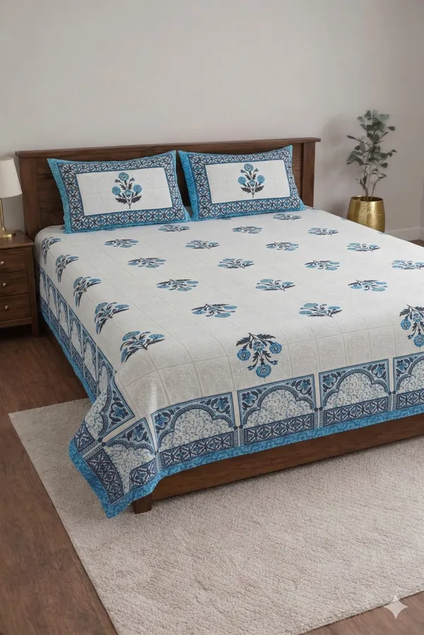 Multicolor_Cotton_Jhankar_Double_Bedsheet_With_180_Thread_Count