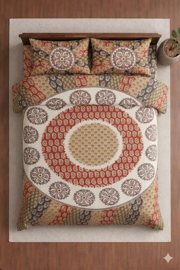 Multicolor_Cotton_Jhankar_Double_Bedsheet_With_180_Thread_Count