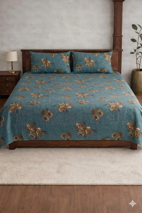 Blue_Cotton_Sonet_Double_Bedsheet_With_180_Thread_Count