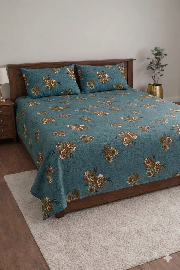 Blue_Cotton_Sonet_Double_Bedsheet_With_180_Thread_Count