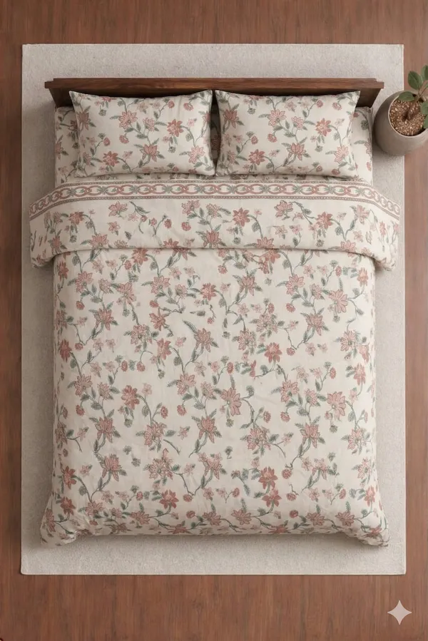 White_Cotton_Pearl_Double_Bedsheet_With_210_Thread_Count