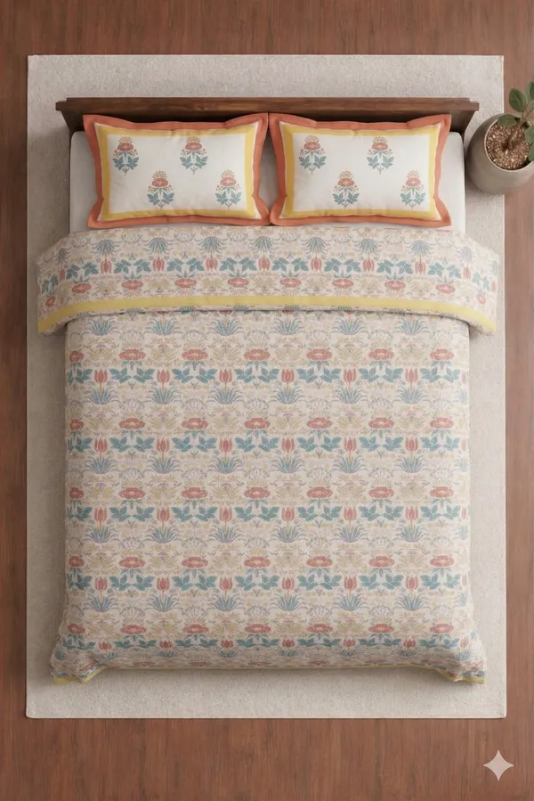 White_Cotton_Amruta_Double_Bedsheet_With_210_Thread_Count