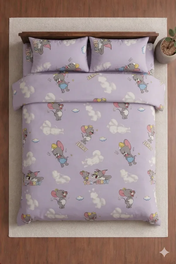Light_Purple_Cotton_Comfy_Kids_Double_Bedsheet_With_210_Thread_Count