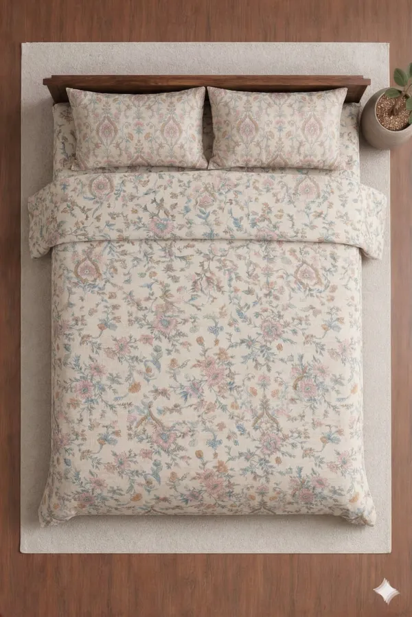 Brown_Cotton_Elegant_Diwan_Bedsheet_Set_With_180_Thread_Count