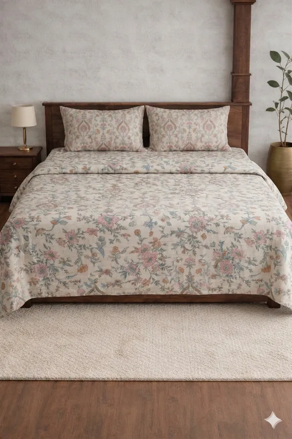 Brown_Cotton_Elegant_Diwan_Bedsheet_Set_With_180_Thread_Count