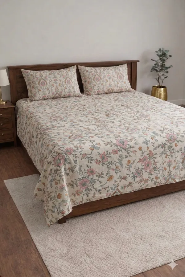 Brown_Cotton_Elegant_Diwan_Bedsheet_Set_With_180_Thread_Count