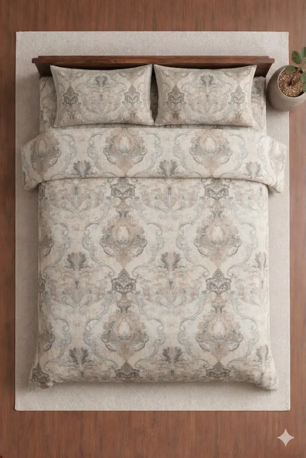 Multicolor_Cotton_Zella_Double_Bedsheet_With_210_Thread_Count