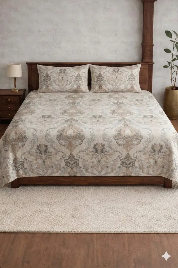 Multicolor_Cotton_Zella_Double_Bedsheet_With_210_Thread_Count