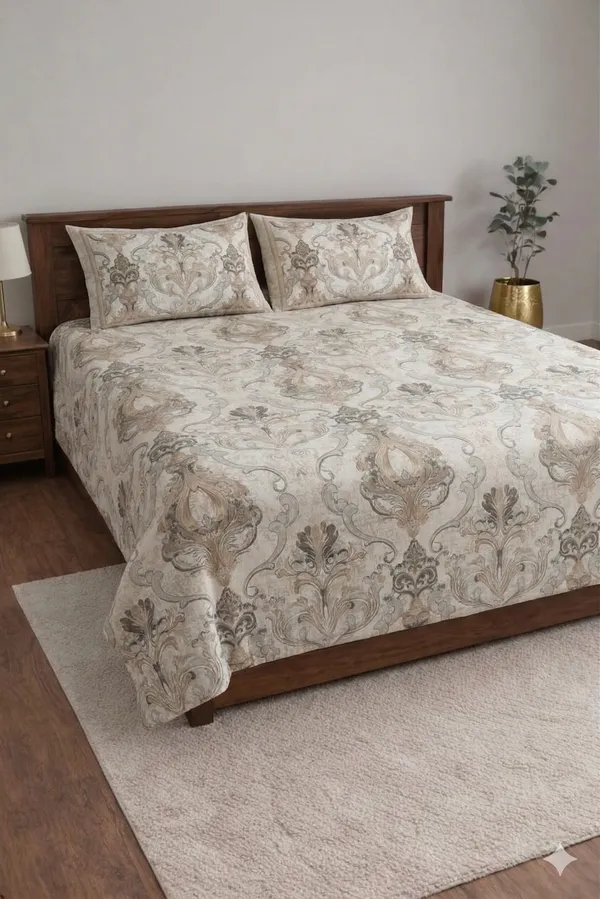 Multicolor_Cotton_Zella_Double_Bedsheet_With_210_Thread_Count