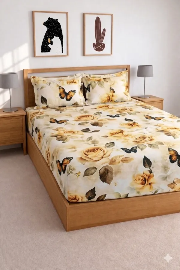 White_Cotton_Starfit_Double_Bedsheet_With_210_Thread_Count