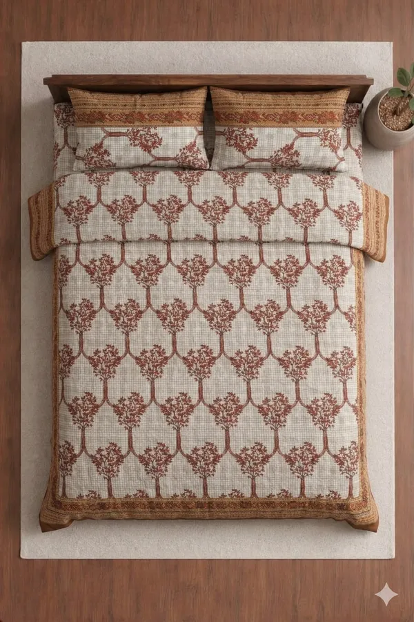 Brown_Cotton_Rajwada_Double_Bedsheet_With_180_Thread_Count