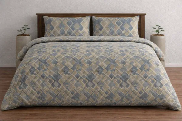 Blue_Cotton_Crown_Double_Bedsheet_With_210_Thread_Count