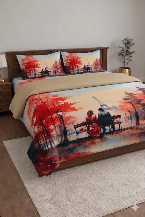 Orange_Cotton_Digi_Style_Double_Bedsheet_With_310_Thread_Count