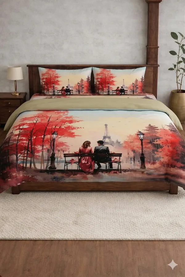 Orange_Cotton_Digi_Style_Double_Bedsheet_With_310_Thread_Count