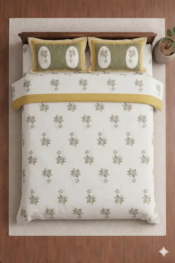 White_Cotton_Amruta_Double_Bedsheet_With_210_Thread_Count