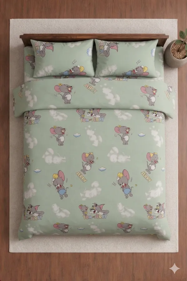 Green_Cotton_Comfy_Kids_Double_Bedsheet_With_210_Thread_Count