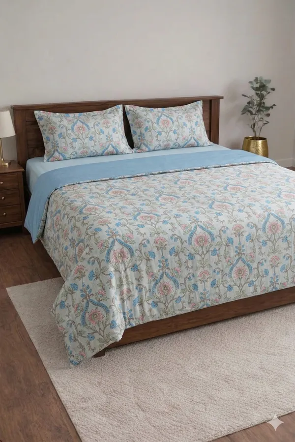 Multicolor_Cotton_Elegant_Double_Bedsheet_With_180_Thread_Count