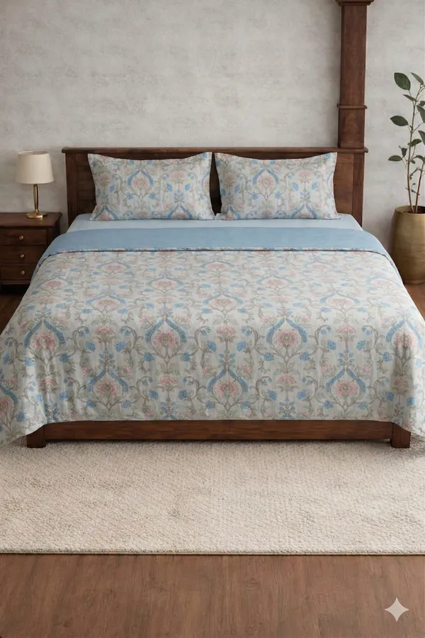 Multicolor_Cotton_Elegant_Double_Bedsheet_With_180_Thread_Count