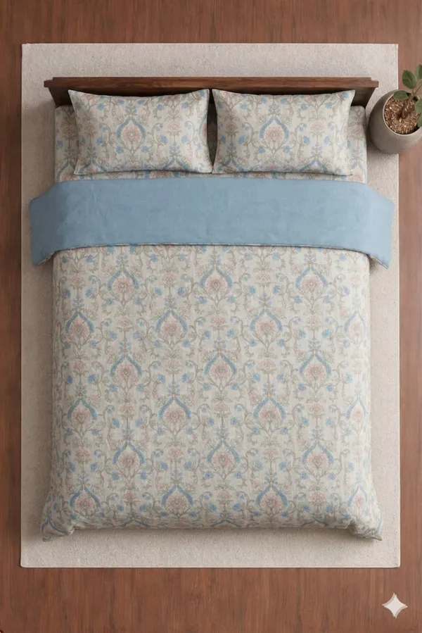 Multicolor_Cotton_Elegant_Double_Bedsheet_With_180_Thread_Count