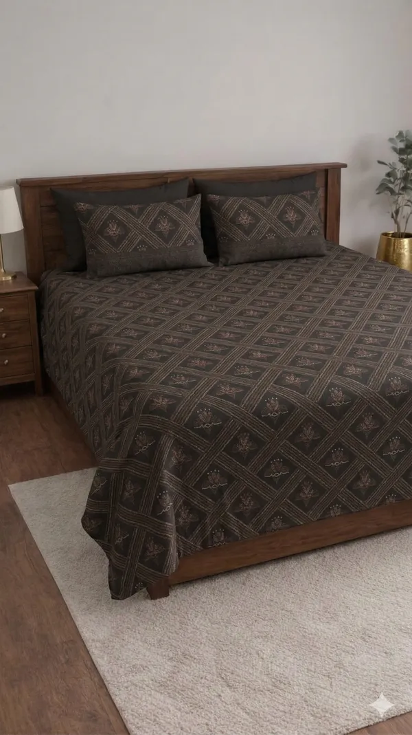 Brown_Cotton_German_Meenakari_Double_Bedsheet_With_310_Thread_Count