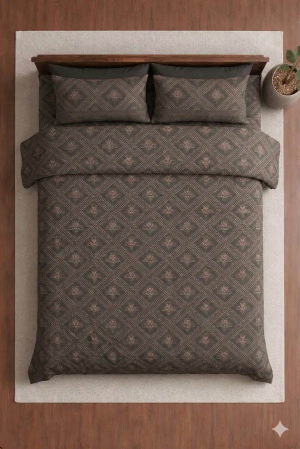 Brown_Cotton_German_Meenakari_Double_Bedsheet_With_310_Thread_Count