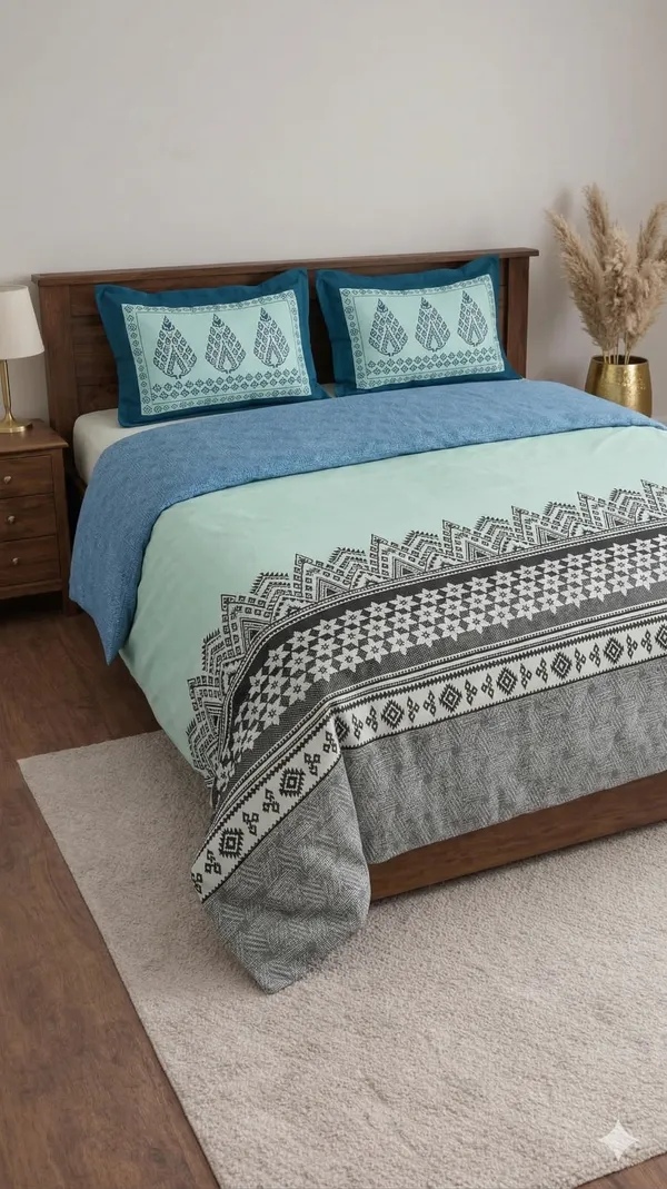 Multicolor_Cotton_Rock_N_Roll_Double_Bedsheet_With_310_Thread_Count