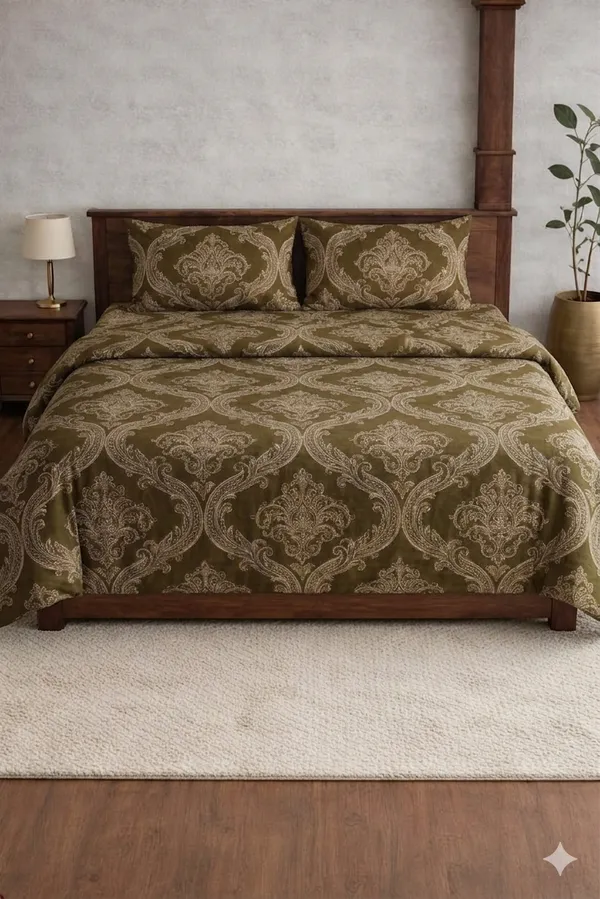 Brown_Cotton_Blue_Berry_Double_Bedsheet_With_180_Thread_Count