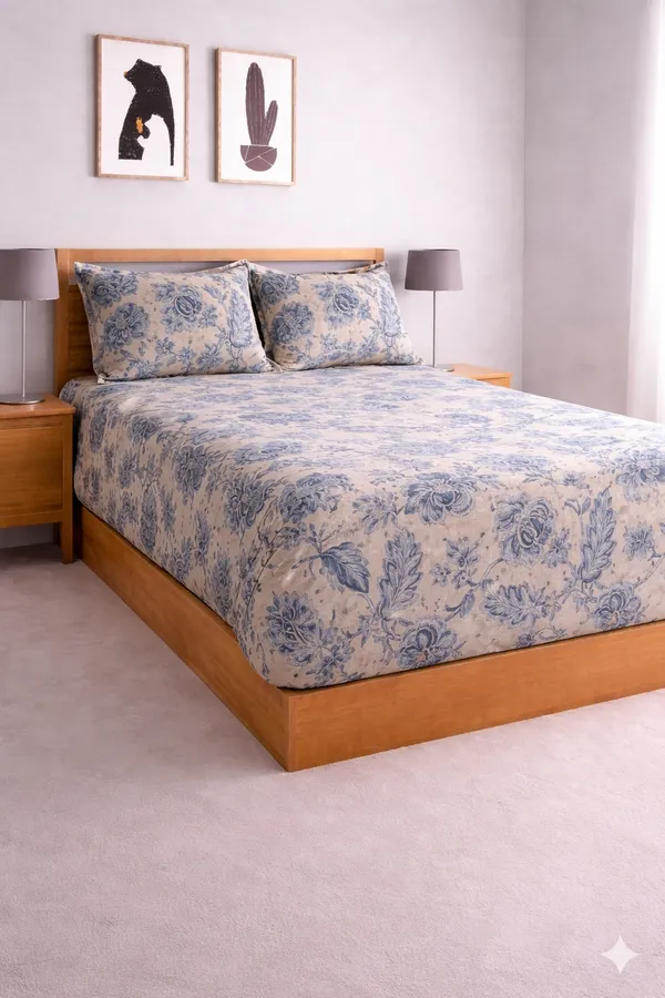 Blue_Cotton_Blue_Stone_Double_Bedsheet_With_210_Thread_Count