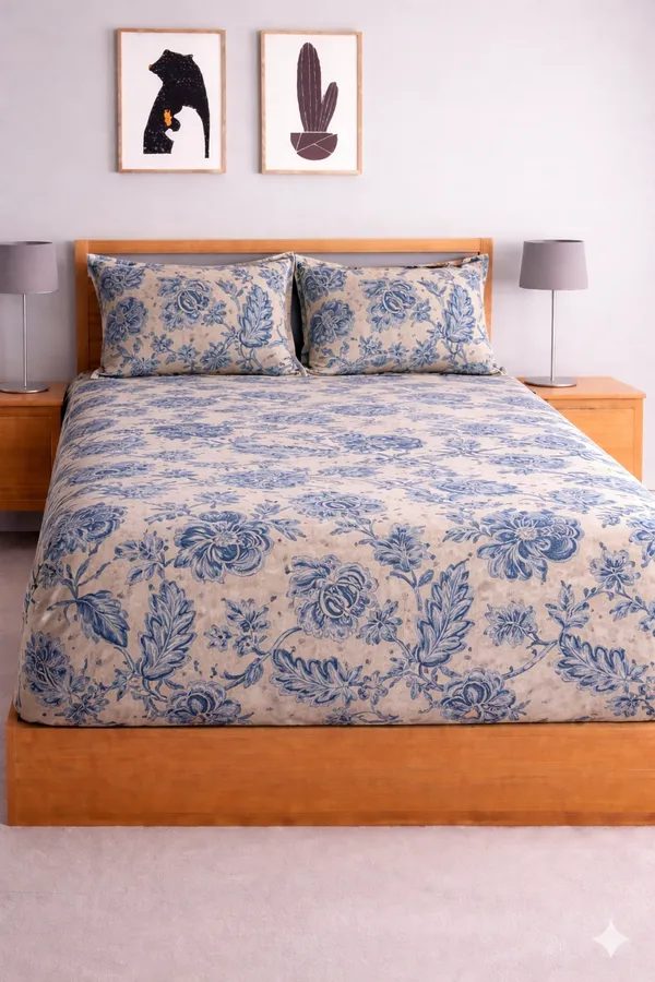 Blue_Cotton_Blue_Stone_Double_Bedsheet_With_210_Thread_Count
