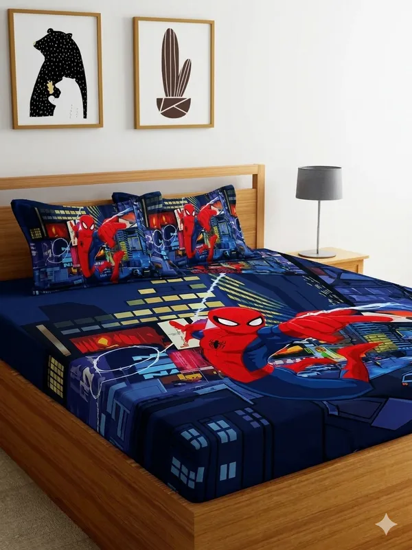 Multicolor_Cotton_Kidzee_Double_Bedsheet_With_180_Thread_Count