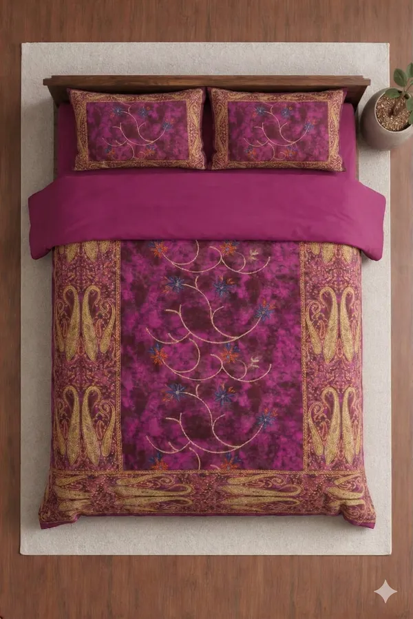 Pink_Cotton_Banarasi_Double_Bedsheet_With_310_Thread_Count