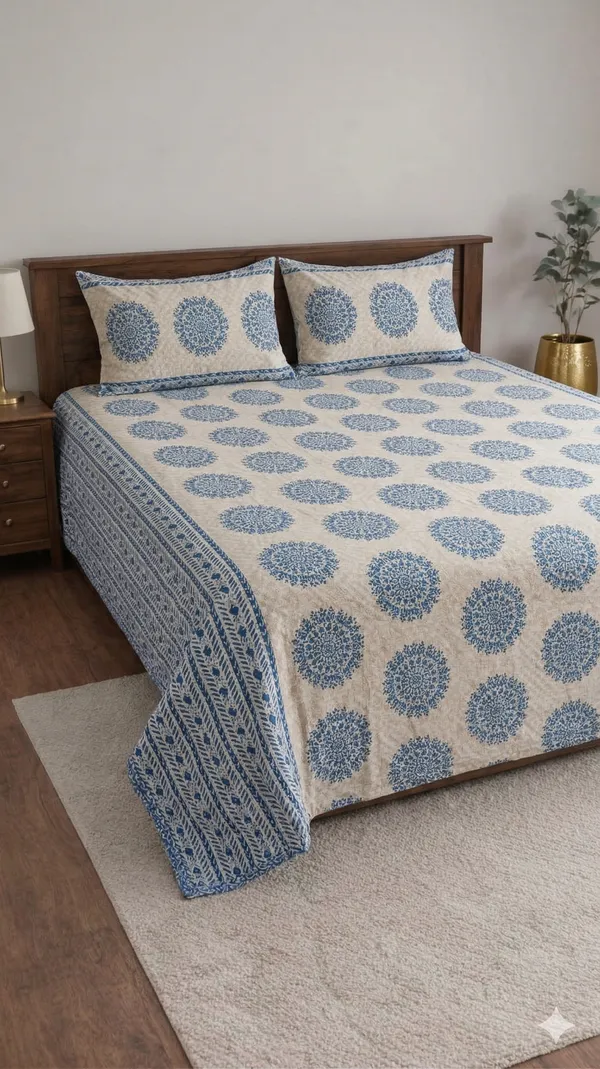 Brown_Cotton_Rajwada_Double_Bedsheet_With_180_Thread_Count