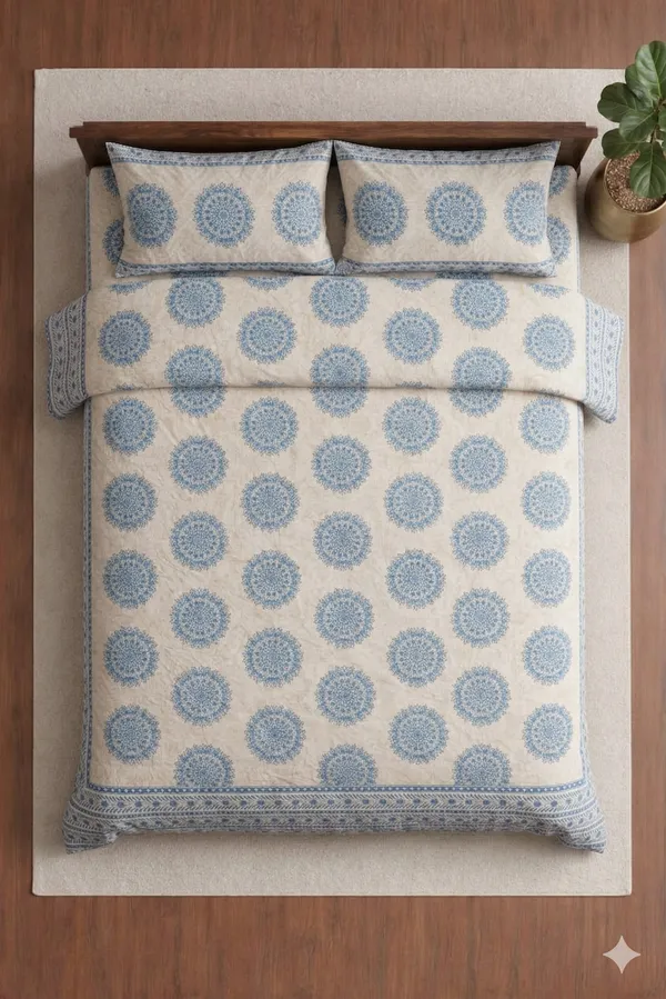 Brown_Cotton_Rajwada_Double_Bedsheet_With_180_Thread_Count