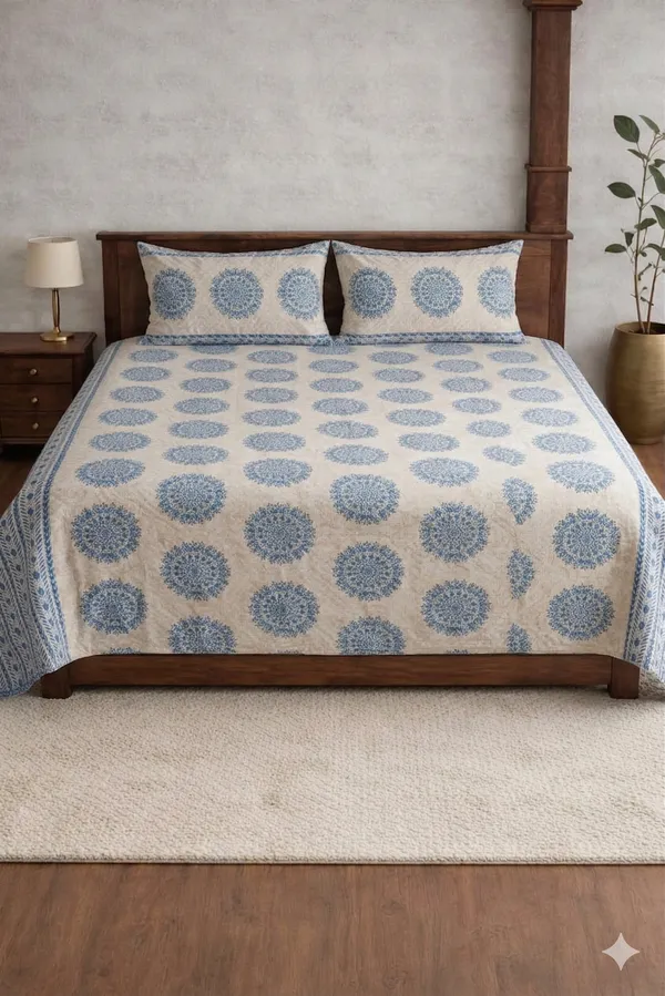 Brown_Cotton_Rajwada_Double_Bedsheet_With_180_Thread_Count