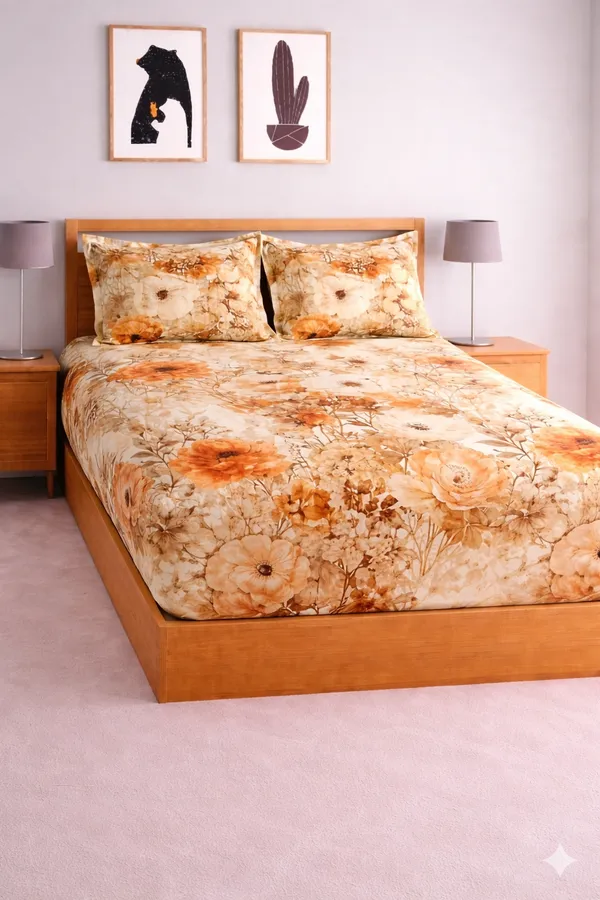 Multicolor_Cotton_Starfit_Double_Bedsheet_With_210_Thread_Count