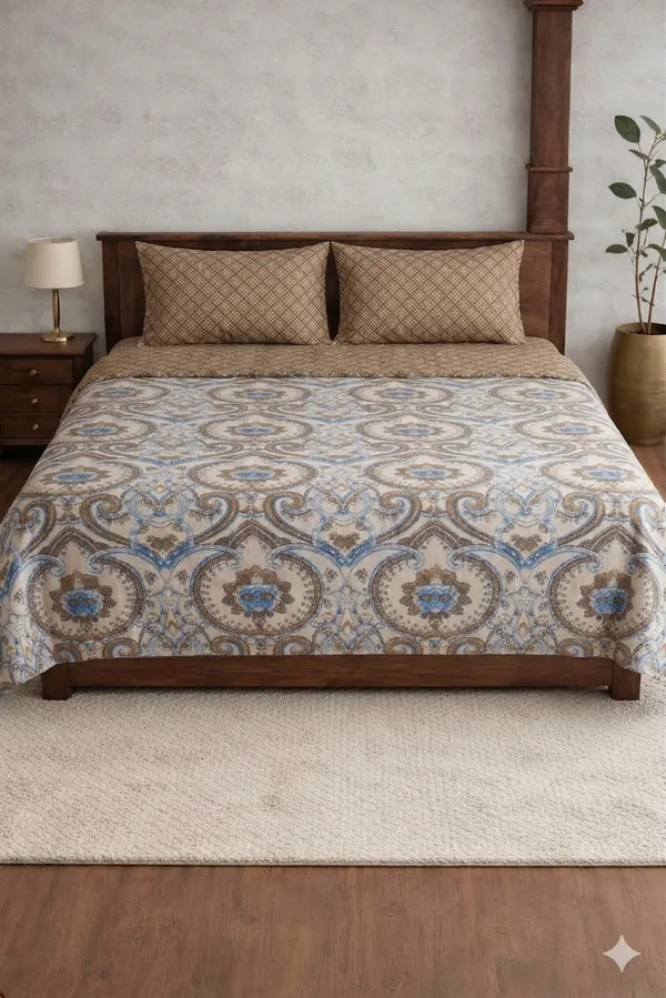 Brown_Cotton_Solitaire_Diwan_Bedsheet_Set_With_180_Thread_Count