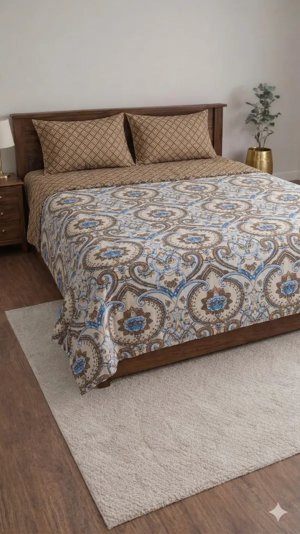 Brown_Cotton_Solitaire_Diwan_Bedsheet_Set_With_180_Thread_Count