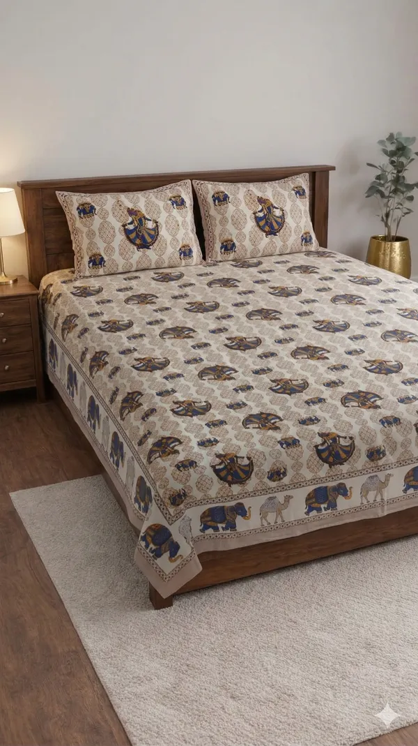 Multicolor_Cotton_Jhankar_Double_Bedsheet_With_180_Thread_Count