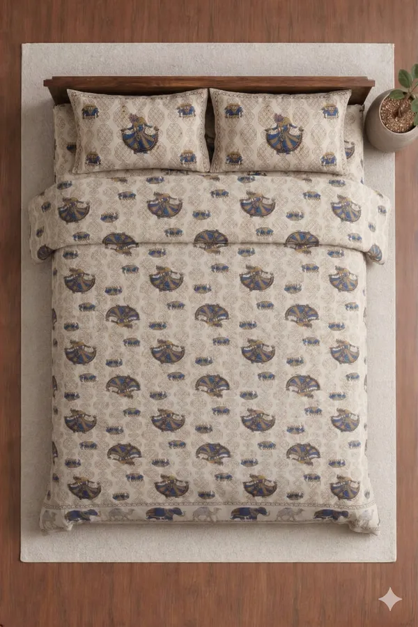 Multicolor_Cotton_Jhankar_Double_Bedsheet_With_180_Thread_Count