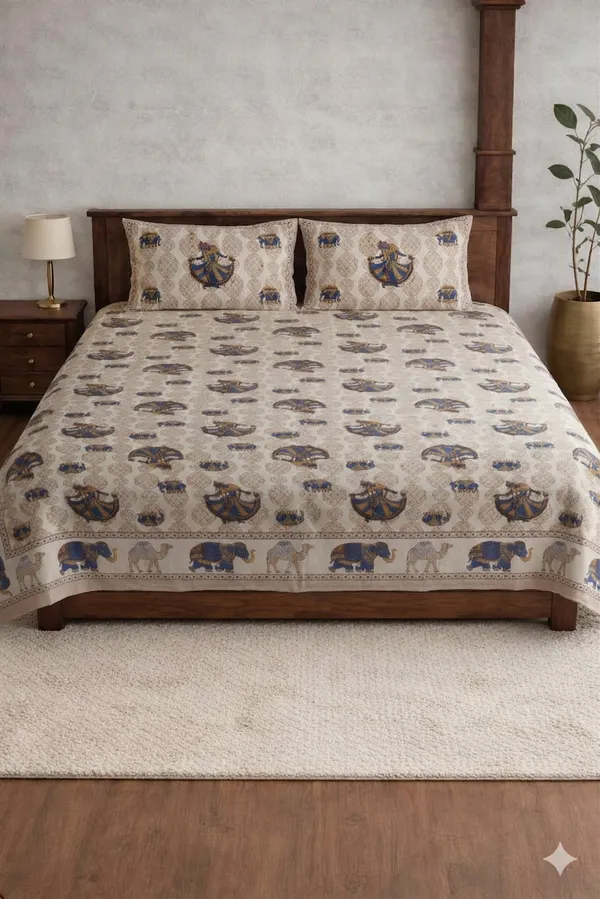 Multicolor_Cotton_Jhankar_Double_Bedsheet_With_180_Thread_Count