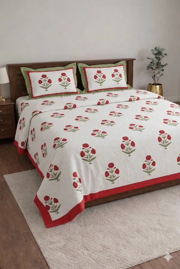 White_Cotton_Tulip_Double_Bedsheet_With_210_Thread_Count