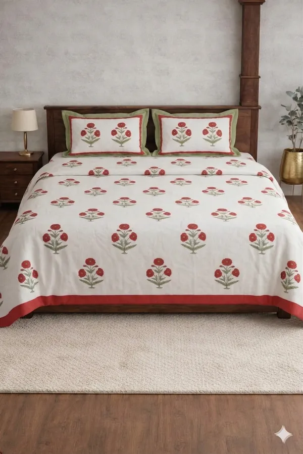 White_Cotton_Tulip_Double_Bedsheet_With_210_Thread_Count