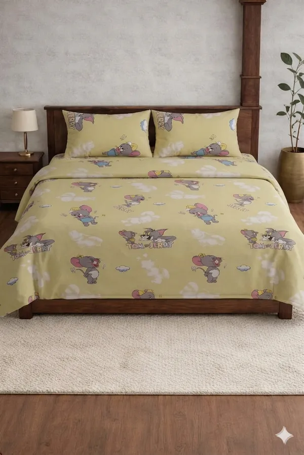 Yellow_Cotton_Comfy_Kids_Double_Bedsheet_With_210_Thread_Count