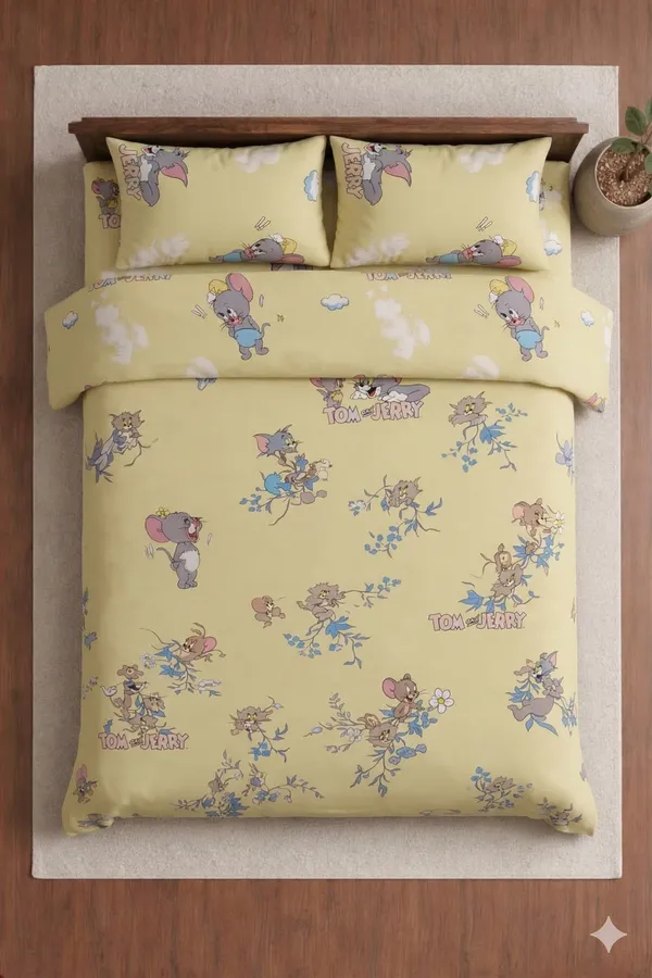Yellow_Cotton_Comfy_Kids_Double_Bedsheet_With_210_Thread_Count