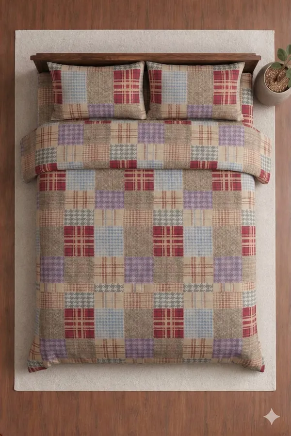 Multicolor_Cotton_Crown_Double_Bedsheet_With_210_Thread_Count
